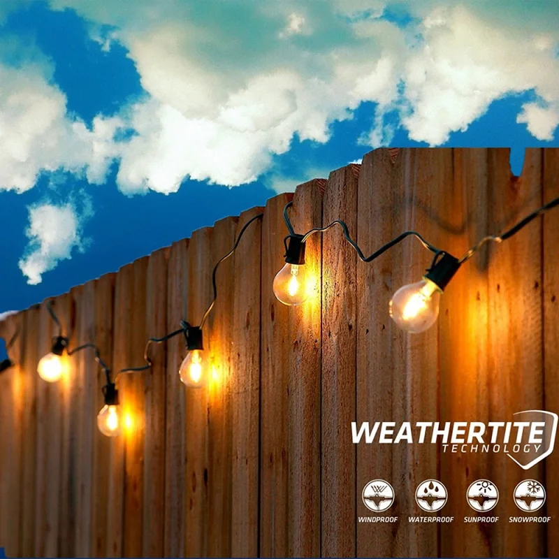 Customized 5M Globe G40 String Light with 8pcs 1W LED Bulbs Patio Yard