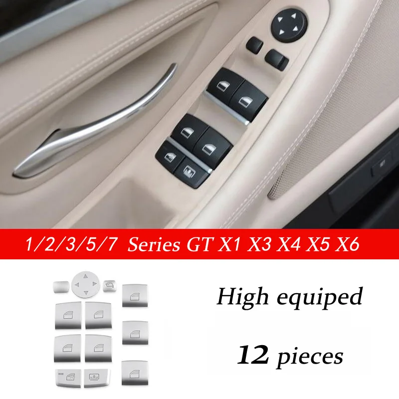 Автомобильный хромированный abs-пластик внутреннее окно Стекло атлет пуговицы наклейки с блестками для BMW 1 2 3 4 5 7 серии X1 X3 X4 X5 X6 F30 F10 F15 F16 - Название цвета: 12 pcs