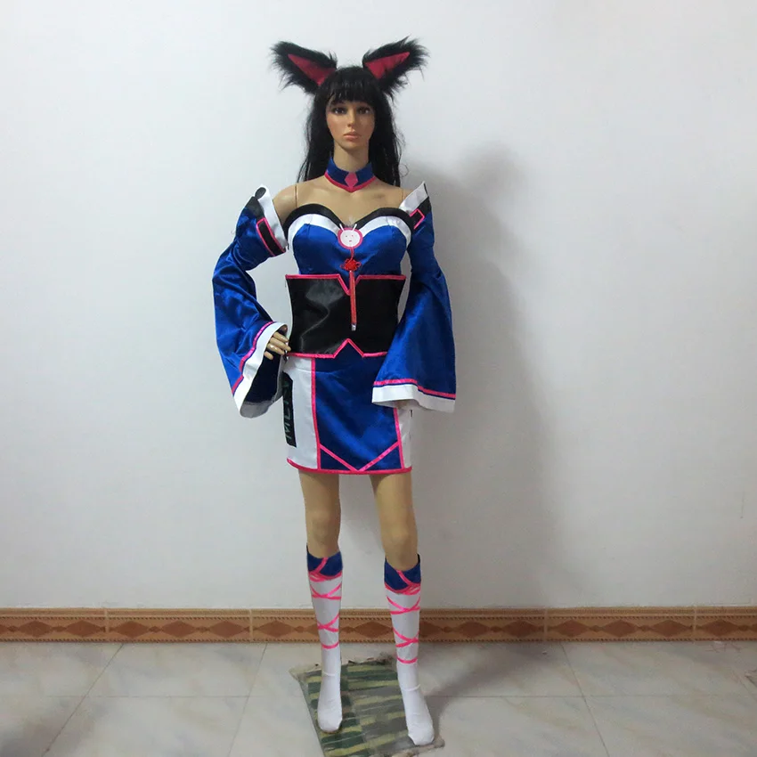 New Arrival The Game Lol Ahri Ow D Va Cosplay Costume Blue Uniform