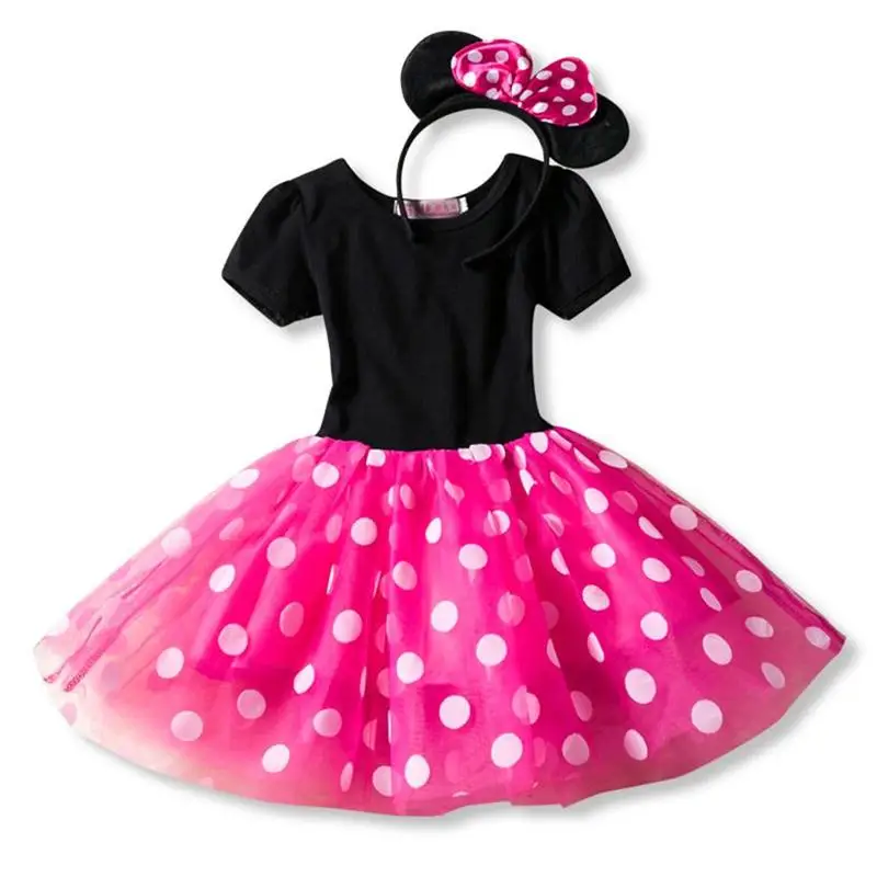 Маскарадный костюм с Минни Маус для новорожденных на первый День рождения; детское платье для девочек; одежда для крещения; vestido infantil; платья