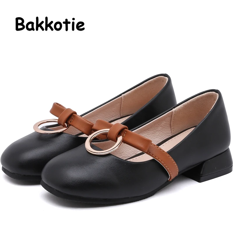 

Bakkotie Spring New Baby Girls Fashion Pu Leather Bow Shoes Children Casual Princess Flats Kids Brand Sweet Soft Mary Jane 2019