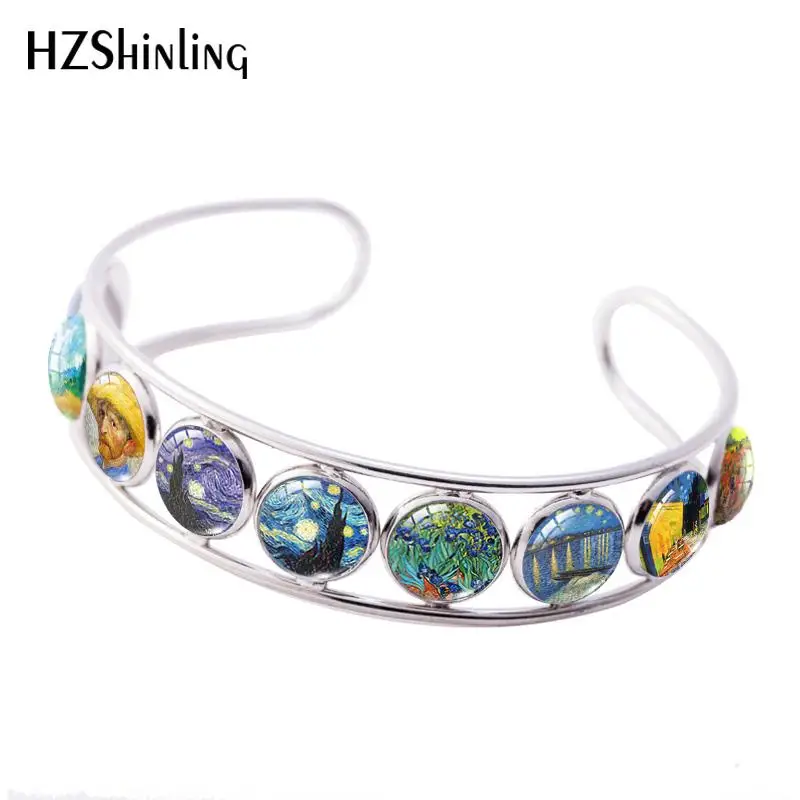 

2019 New The Starry Night By Van Gogh Adjustable Bracelets Hand Craft Bracelet Class Cabochon Jewelry