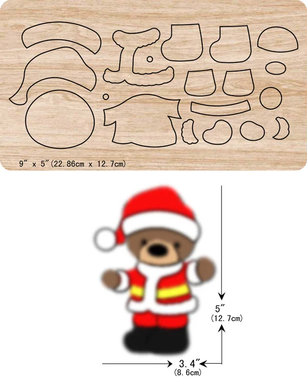 

DIY New Bear wooden dies cutting dies for scrapbooking Thickness/15.8mm/Multiple sizes /V-946