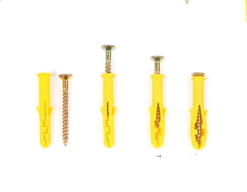 Пластиковая труба расширения трубы саморезы настенные анкеры Сверление дерева вилки пластиковые расширения с металлическим винтом комплект
