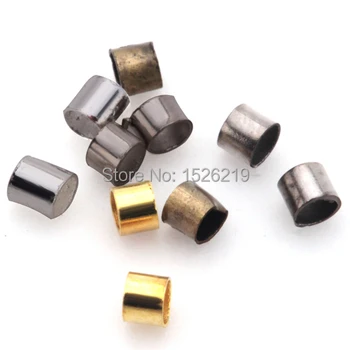 

200pcs/lot Antique Bronze/Silver/Rhodium/Gold Color Metal Crimps End Beads Spacer Beads 1.5mm for DIY Jewelry Findings Making