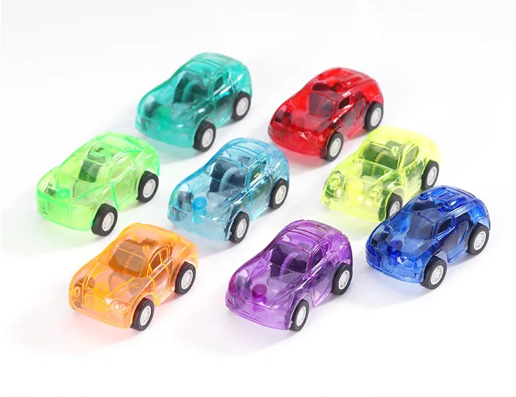 6pcs New Cute Candy Color Toy Cars Best Christmas birthday  Gift for Child Plastic Mini Car model kids toys for boys and girls