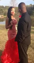 2016 Red Mermaid Prom font b Dresses b font Pageant font b Dresses b font Brush