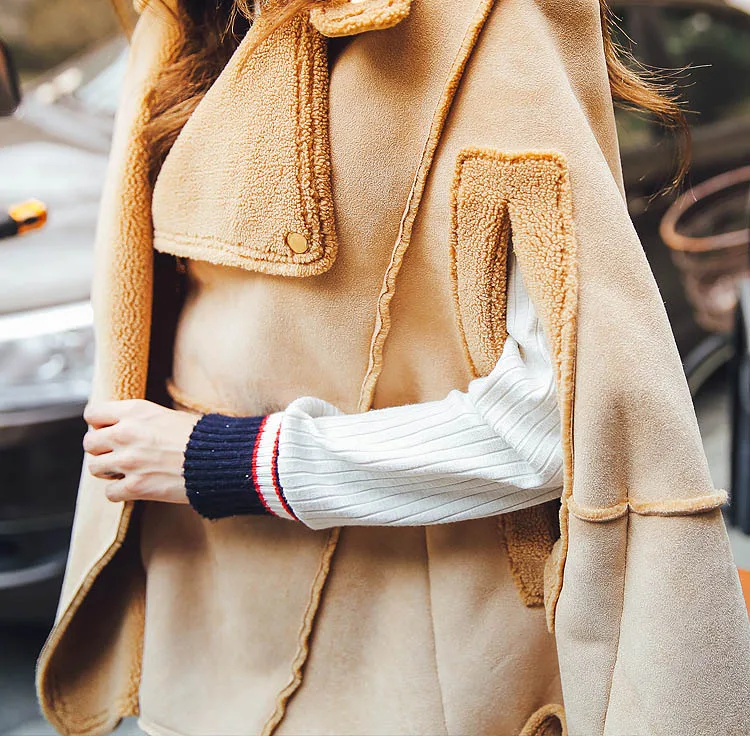 suede leather cape khaki 08