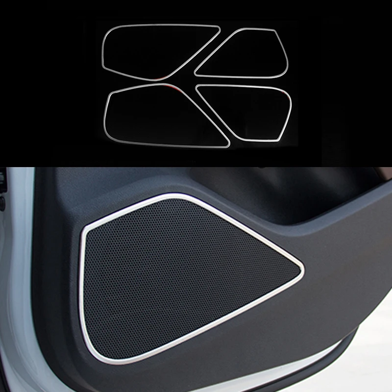 4pcs Stainless Steel Door Buttom Speakers Frame Cover Interior Decoration Trims For Audi A3 2015