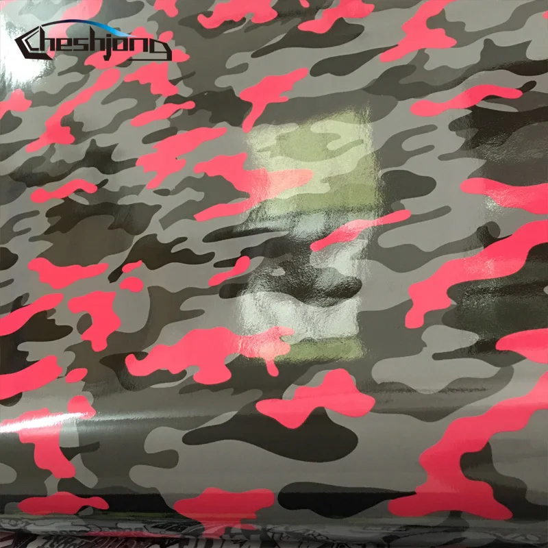 Cheshjong Глянцевая Camo Обёрточная бумага Черный красный серый цвет плёнки Графика