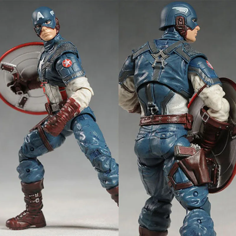 Marvel супер герой ПВХ игрушки модель серии Мстители Капитан Америка 20 см ПВХ Фигурки игрушки коллекционные игрушки подарки