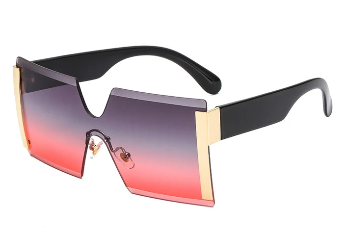 Женские негабаритные очки, солнцезащитные очки для мужчин, модные очки UV400, винтажные очки 47222 - Цвет линз: C6 gray pink