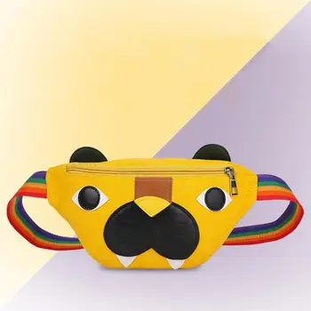 

Women Creative Cartoon Zipper Waist Chest Bag Tiger Rainbow Strap Fanny Pack