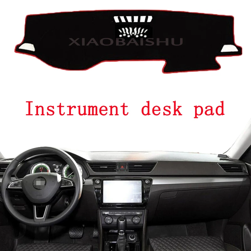 

Xiaobaishu For Skoda Superd 2016 2017 2018 2019 car dashboard avoid light pad instrument platform Desk Cover Mats Carpets black