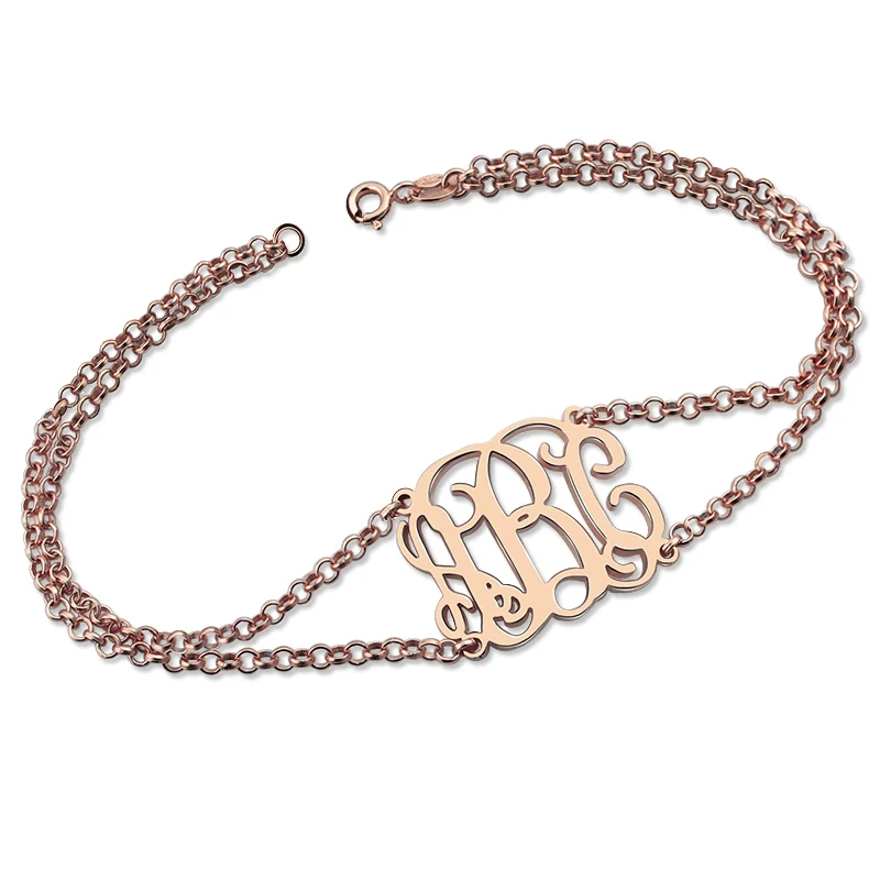 Buy AILIN Monogram Bracelet with Double Chain Rose
