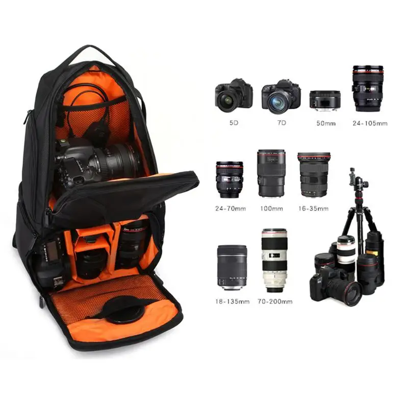 

ALLOET Waterproof Multifunction Digital SLR DSLR Camera Video Bag Sling Shoulder Camera Backpack W/ Rain Cover For Nikon Canon