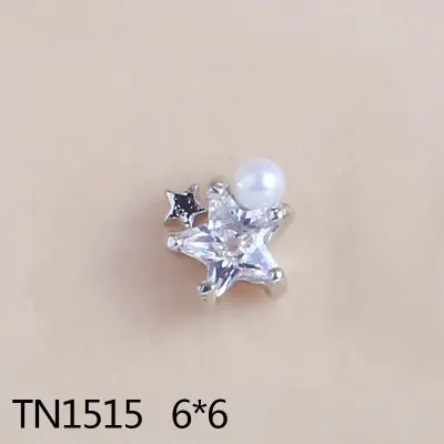 TN1515 5 шт. 3D сплав жемчуг Циркон дизайн ногтей Аксессуары роскошный Циркон Кристалл Большой украшения для ногтей высшего уровня ногтей Красота талисманы - Цвет: TN1515