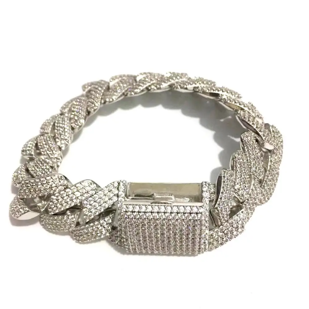 

Hiphop 3rows Iced out cuban link bracelet for men