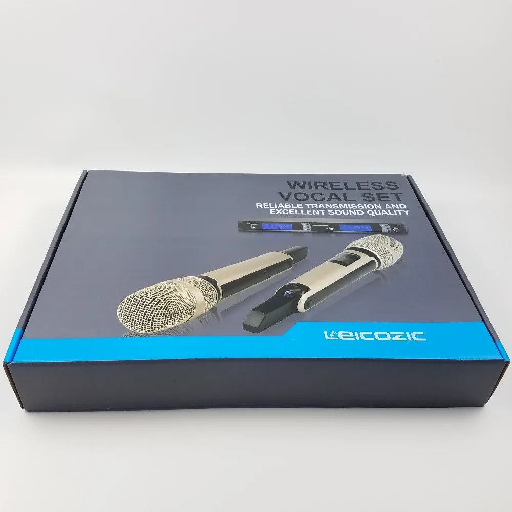 Leicozic истинное разнообразие сценический беспроводной микрофон uhf microfone mikrofon