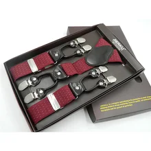 6 Клипов винтажные повседневные подтяжки для мужчин, свадебные подтяжки