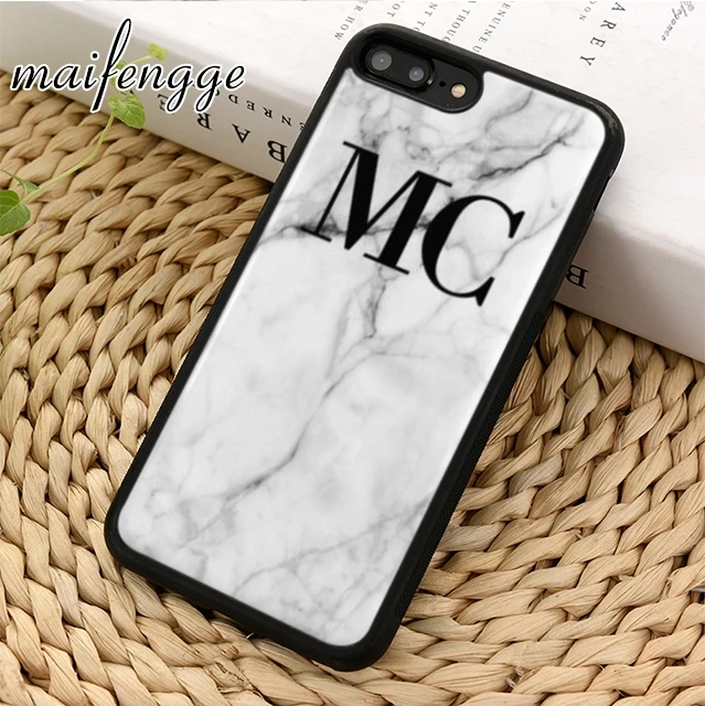 Maifengge персонализированные инициалы имя Белый мрамор чехол для телефона iPhone 11 12 Pro