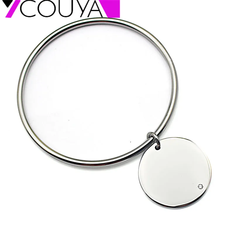 

60/65/70mm Women Bangle Austrian Crystal & Rhinestone 30mm Round Pendant Bangles & Bracelets for Women Best Gift