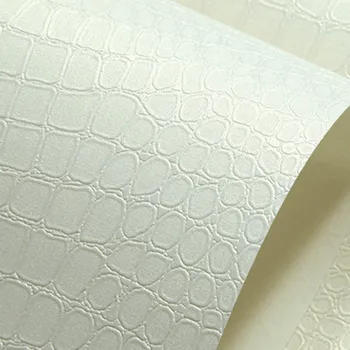 

Modern Creamy-white Faux Crocodile Leather Texture 3d Wallpaper Rolls for Walls 3D Wall paper papel de parede Vinyl Wallcovering