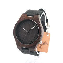Bobobird AM074 мужская Асимметричная Дизайн Бамбук Деревянные Часы с Кожаный Ремешок С Коробкой Dropshipping