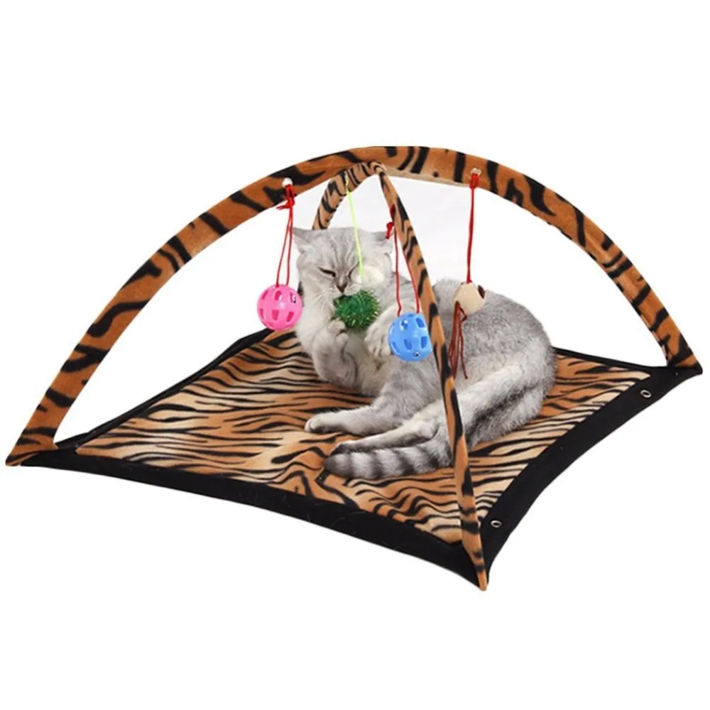 

Pet Cat Bed Toys Mobile Activity Playing Bed Cat Toy Dog Bed Pad Blanket House Pet Furniture Cat Tent Toys Tiger Stripe Leopard