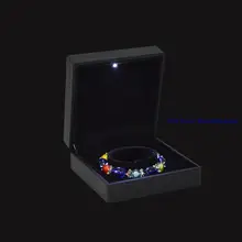 Высокого класса черный окрашенный Led кулон коробка подарок прожектор ювелирные изделия упаковочные коробки для серег коробки ожерелье чехол для хранения