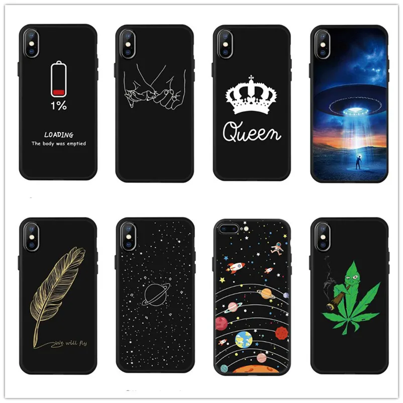 Fashion Space Phone Case For iPhone X 7 6 6S Plus 5 5S Planet Moon Star spider Silicone Case For iPhone 8 XS XR XSMAX Phone case