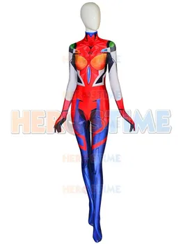 

NEW Asuka Cosplay Costume 3D Print Spandex Zentai Bodysuit Asuka Halloween Costume for Woman Girl Lady Freeshipping