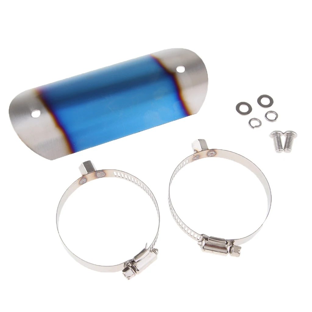 Universal 14.6 cm Stainless Steel Motorcycle Exhaust Muffler Pipe Heat Shield Cover Heel Guard