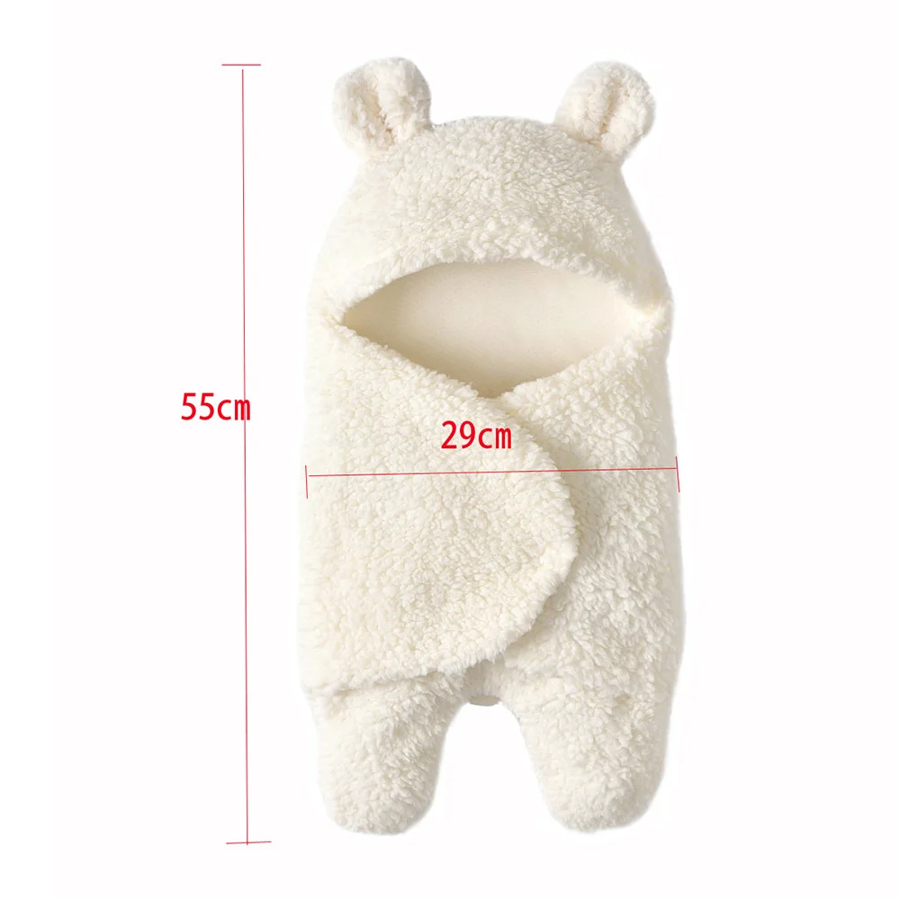 55*29cm  Baby Sleeping Bag Newborn Baby Swaddle Blanket Baby Boys Girls Blankets Plush Baby Shower Gifts Stroller Accessories