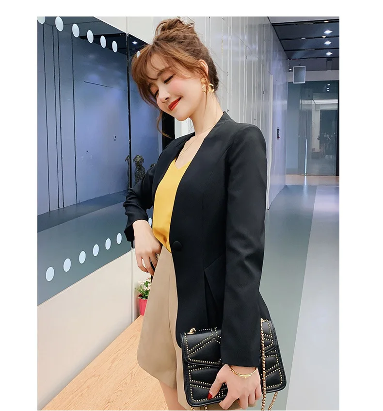 Осенняя Женская куртка с длинным рукавом, chaquetas mujer,, офисная, офисная, женская, однотонная, белая куртка, формальные пальто и куртки для женщин, 5024 80