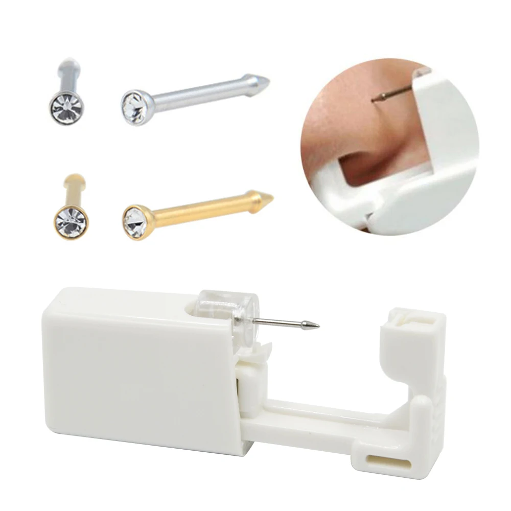 

Disposable Nose Stud Piercing Units Body Jewelry Ear Helix Traguse Cartilage Earring Piercing Gun Kit Tools with Nose Bone