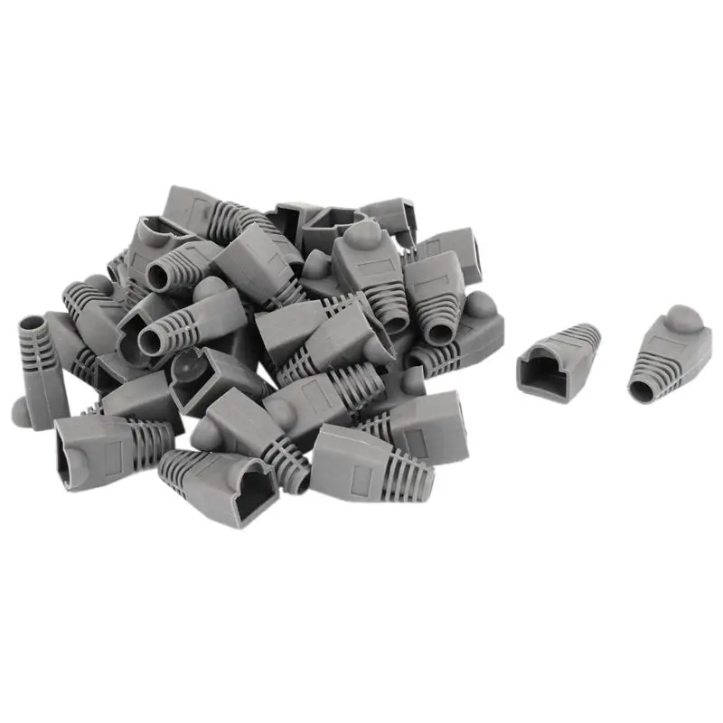 

Ethernet Gray Rubber RJ45 Connector Boots Cover Case Protector 50 pieces