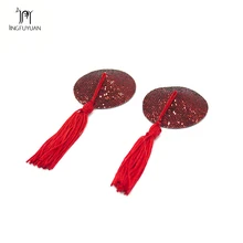 Сексуальные женские пасти с блестками и кисточками, многоразовые Стикини, горячая Распродажа, красный Стикини, клейкие женские накладки на грудь