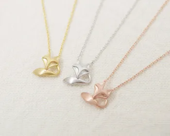 

Fashion fox's head and tail necklaces