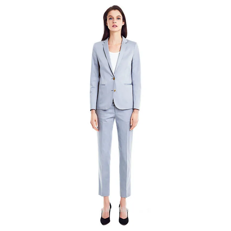 newCustom Fashion Light Sky Blue Women Tuxedos Shawl Lapel Suits For ...