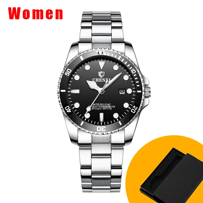 Black in Box CHENXI Брендовые Часы женские роскошные часы кварцевые часы женские золотые наручные часы женские кварцевые часы Relogio Feminino - Цвет: Black in Box