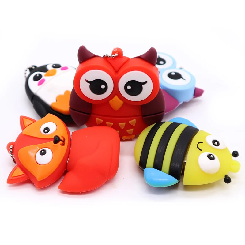 USB flash drive cartoon animals pen drive 4GB 8GB 16GB 32GB 64GB fox/bee/owl/penguin memory stick creative gift pendrive usb cle USB flash drive cartoon animals pen drive 4GB 8GB 16GB 32GB 64GB fox/bee/owl/penguin memory stick creative gift pendrive usb cle