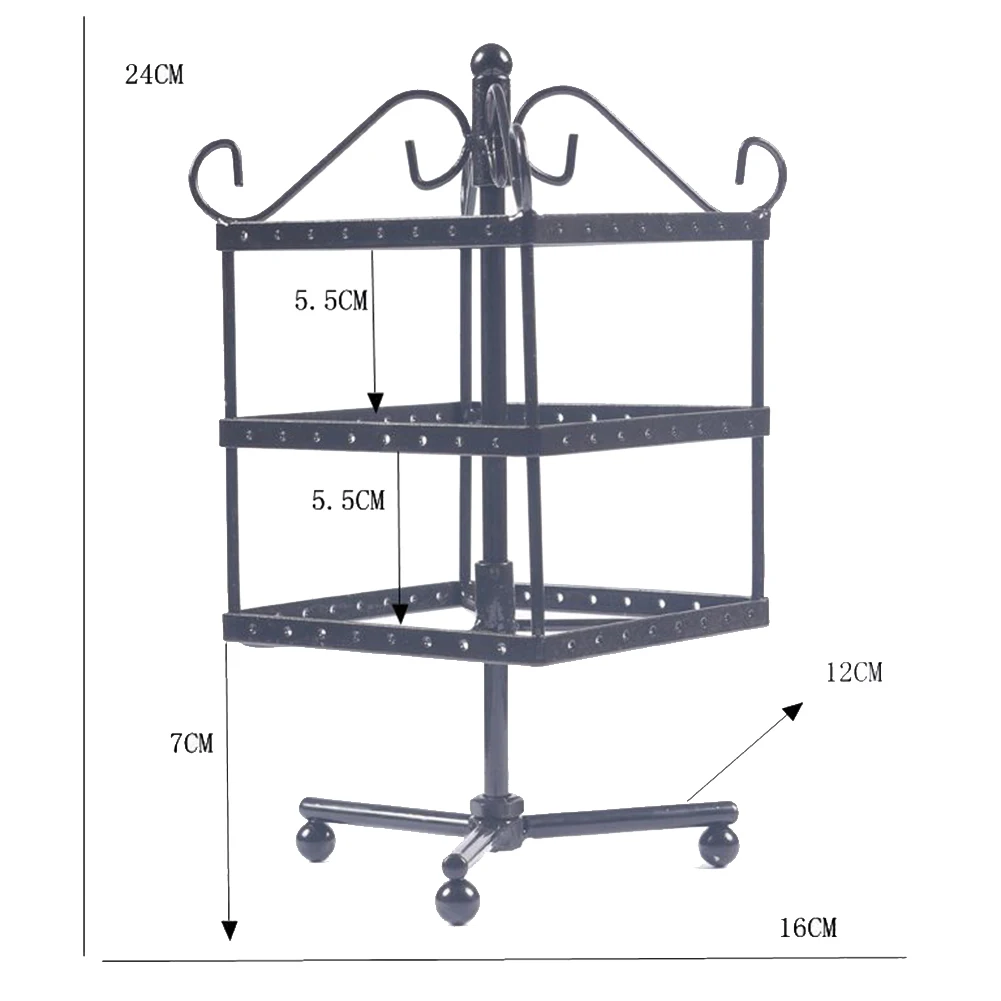 72 Отверстия металлическая стойка для украшений ожерелье держатель поворотный выставочный элемент Декор