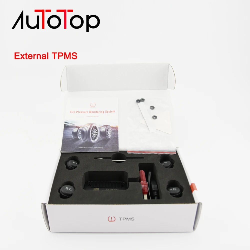 AUTOTOP автомобильный TPMS беспроводная система контроля давления в шинах с 4 внешними датчиками типа манометр