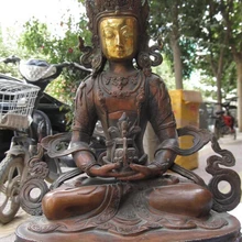 Xd 001965 Китай Тибет Буддизм Бронзовый Ваджрасаттва Ваджрадхара Гуань Инь Бог Статуя Будды