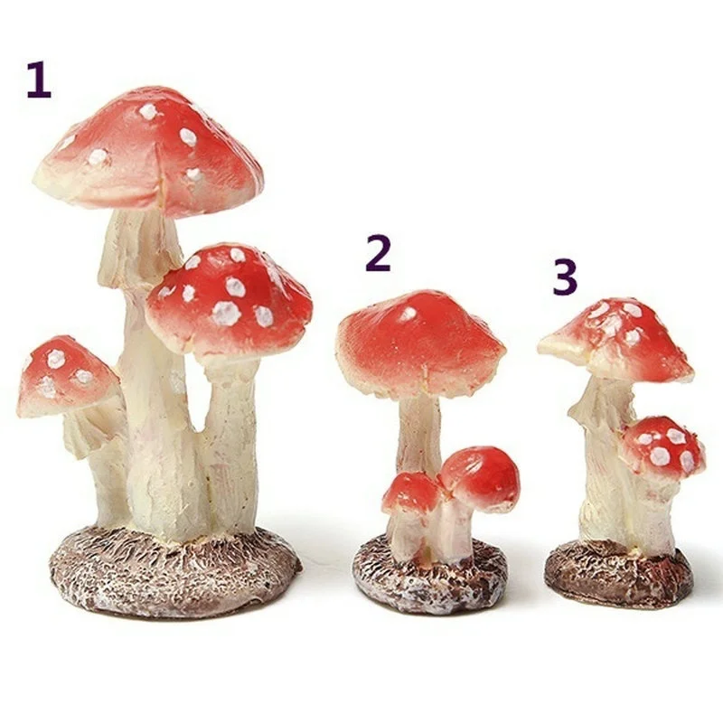 Sales Price Coloured Small Resin Mushroom Toadstool Fairy Garden Ornament Gnomes