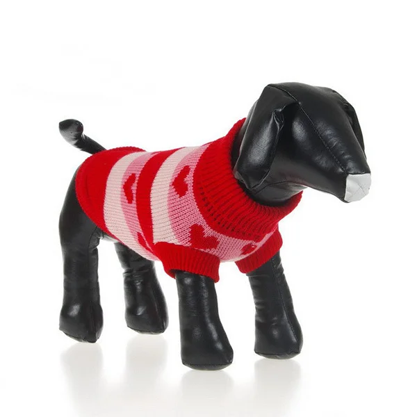 Small Dogs Cat Pet Stripes Clothes Sweater Knit Coats Puppy Outerwear