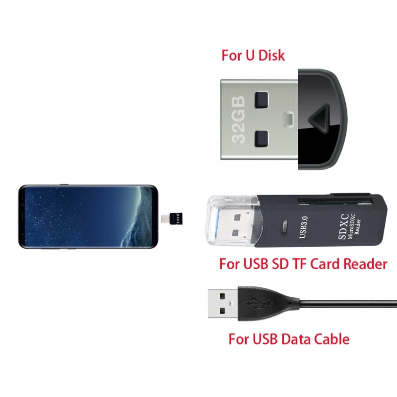 Тип C к USB OTG разъем адаптера для USB флэш-накопитель S8 Note8 для Android Phone-U1JA