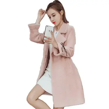 

2019 New Autumn Winter Women Single Breasted Warm Thicken Long Woolen Coats Female Casual Wool Blend Oversize Jacket Abrigos J37