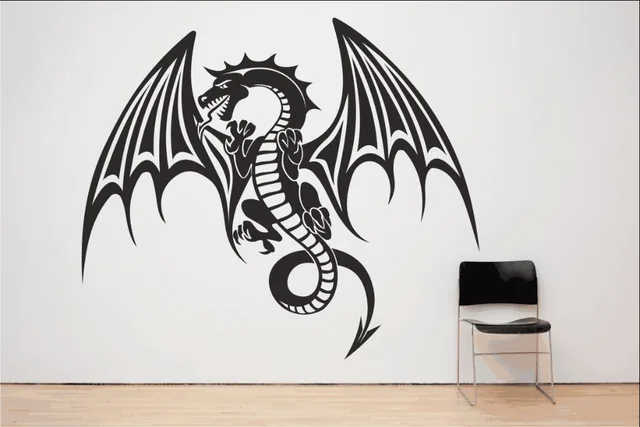Spitfire Dragon Wall Decal Mythical Vinyl Houseware Stickers For Kids Room Art Mural Special Artist S Wall Mural Template And Price Sheet